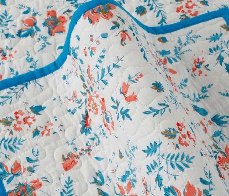 Image 5 for Camila Pattern Cotton Sofa Cover 2 Seater (Blue)