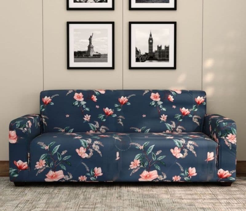 Evelynn Floral Printed Polyester Spandex 3 Seater Sofa Cover