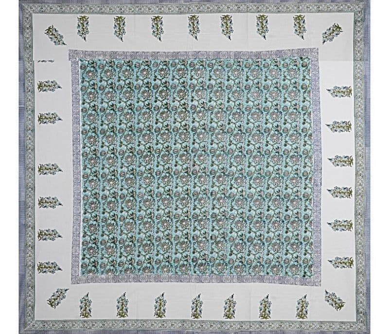 Image 5 for Esmeralda Pure Cotton Hand Block Printed Queen Size Bedsheet With 2 Pillow covers