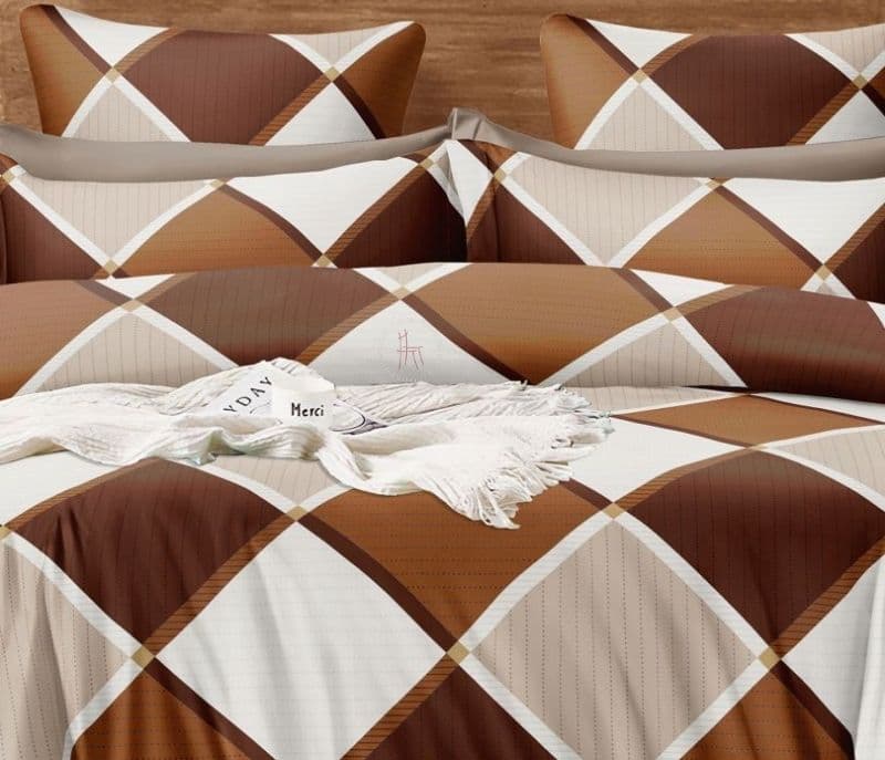 Image 2 for Davina Brown Checkered Double Bed AC Comforter