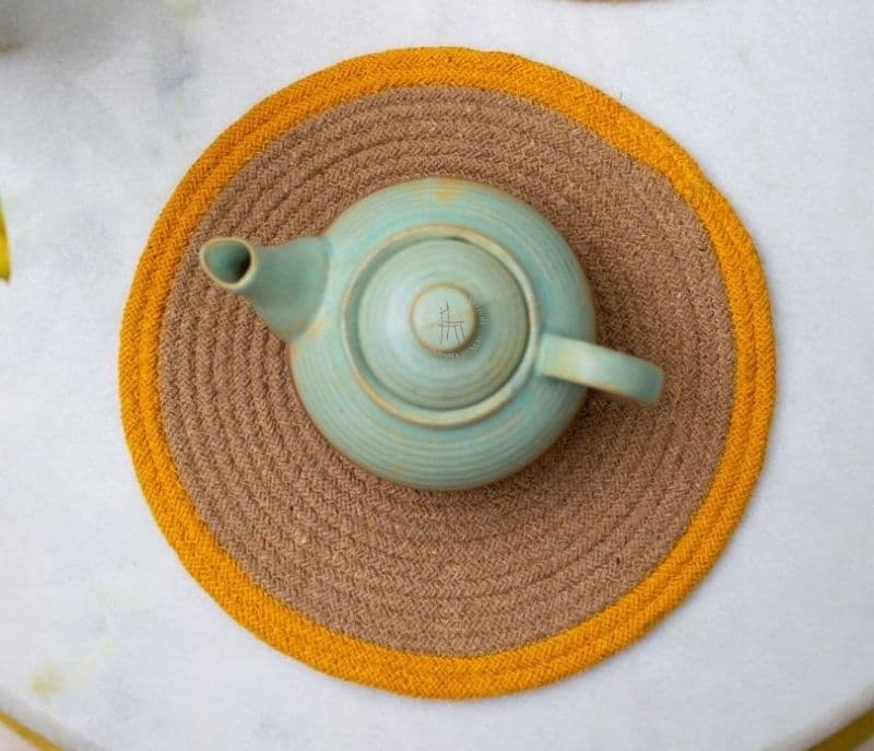 Mylah Yellow Set of 4 Reversible Cotton Placemats