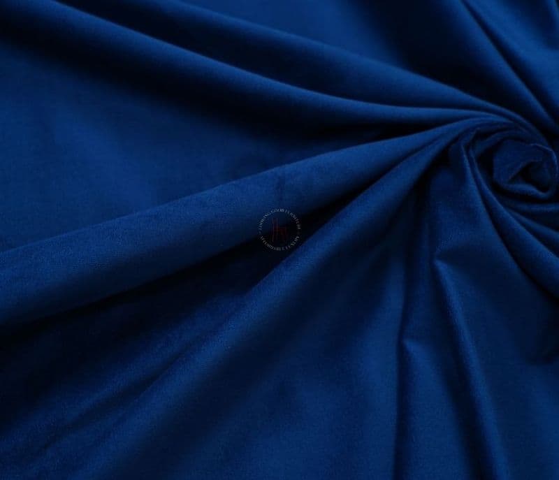 Image 3 for Zahra Indigo Blue Plain 100% Velvet Fabric
