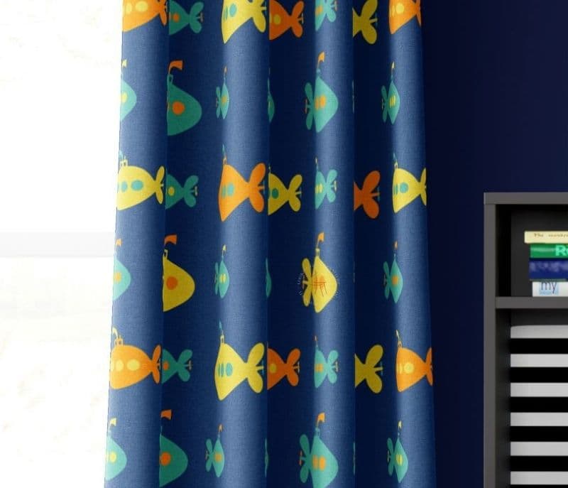 Image 3 for Elliot Fish Bowl Blue 9 Feet Set of 2 Kids Long Door Curtain