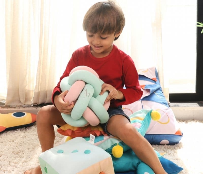 Image 3 for Ayra Knotty Throw Ball Microfiber Multicolor Kids Cushion