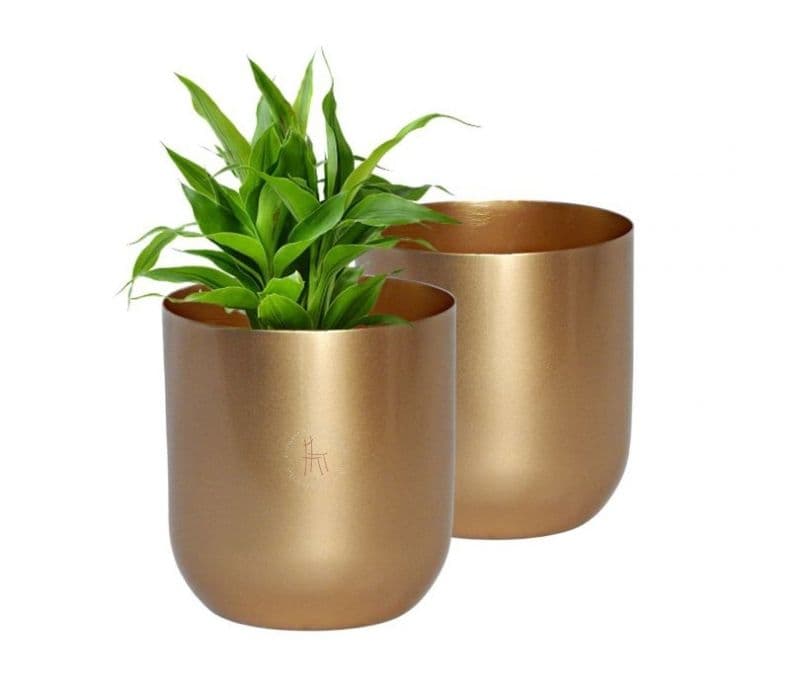 Image 4 for Elianna Set of 2 Round Metal Planter for Home Decor