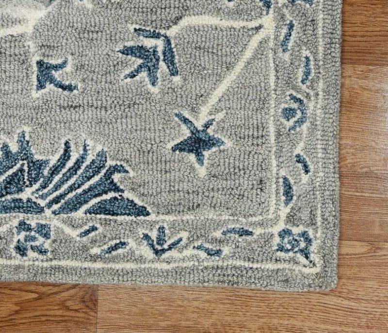Image 3 for Hannah Pile Floral Hand-Tufted Kashmiri Wool Carpet for Living Room 8X10 Feet