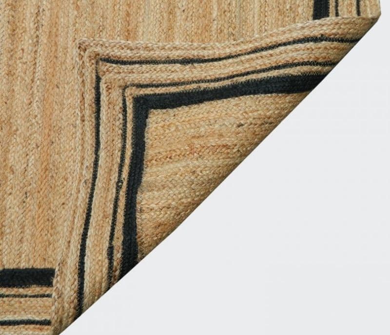Image 4 for Jasmine Black Bordered Hand Tufted Natural Braided Jute Carpet For Living Room and Bedroom