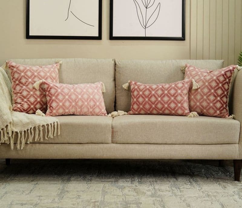 Daniela Soft Ethnic Design Set of 2 Embroidered Cushion Cover