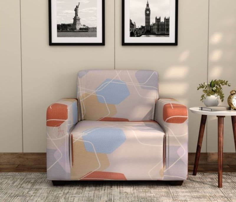 Image 3 for Hazel Modern Abstract Printed Polyester Spandex 3+1+1 Sofa Cover Set (Multi Color)