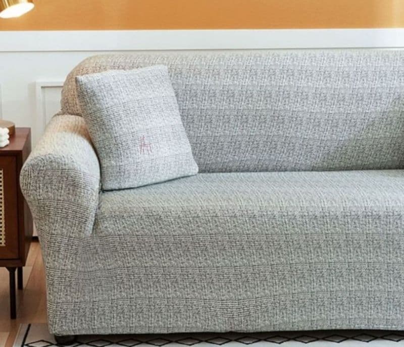 Image 3 for Sophia Classic Textured Solid Colored Polyester Spandex 3 Seater Sofa Cover