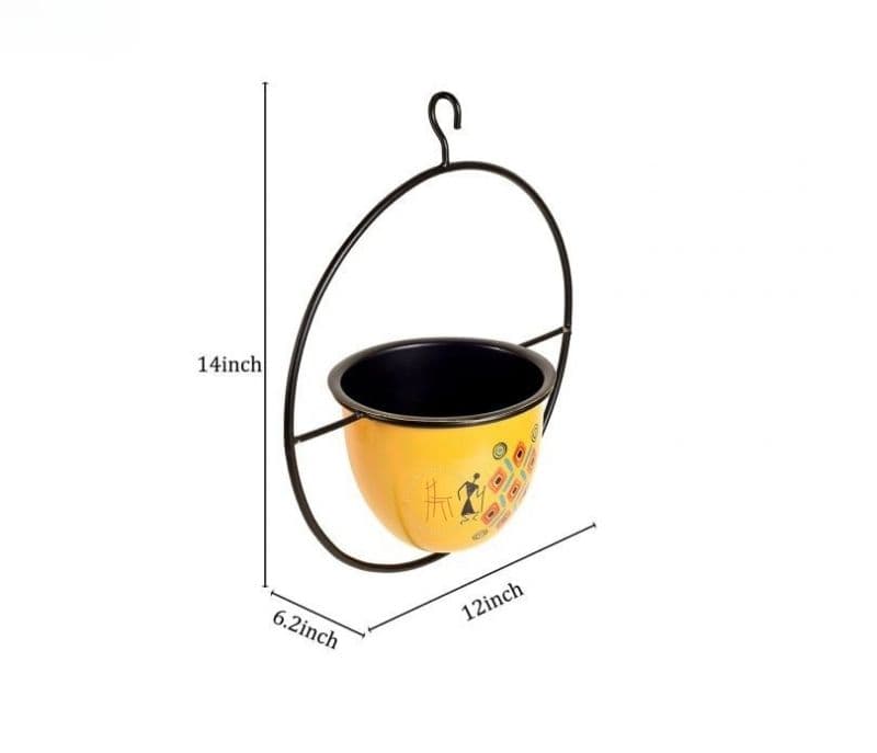 Image 5 for Aspen Yellow Hanging Metal Planter