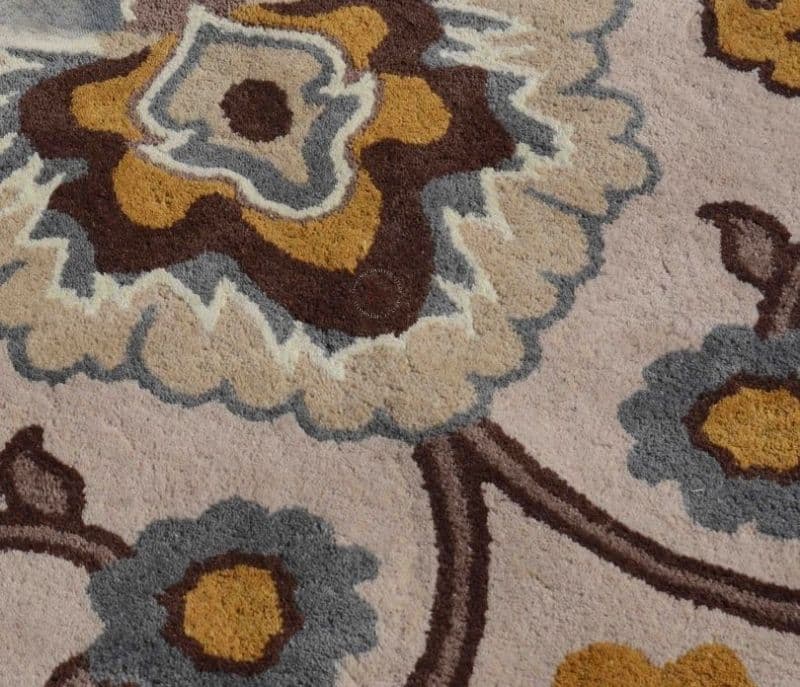 Image 3 for Delilah Brown And Beige Traditional Hand Tufted Wool Kashmiri Carpet