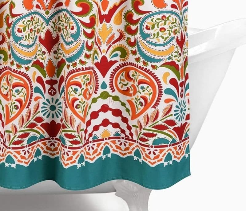 Image 3 for Willow Polyester Floral Design Shower Curtain with 12 Hooks