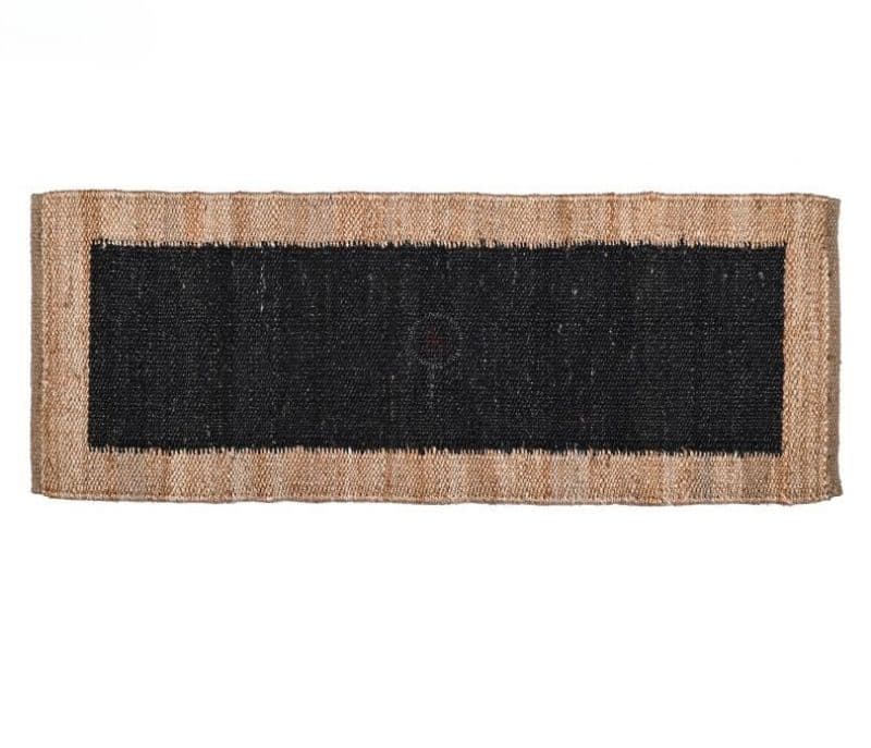 Image 2 for Arianna Black and Brown Hand-woven Jute Solid Pattern Floor Runners