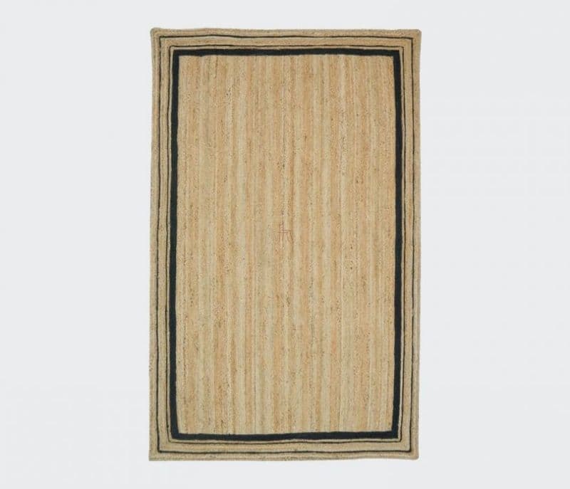 Image 3 for Jasmine Black Bordered Hand Tufted Natural Braided Jute Carpet For Living Room and Bedroom