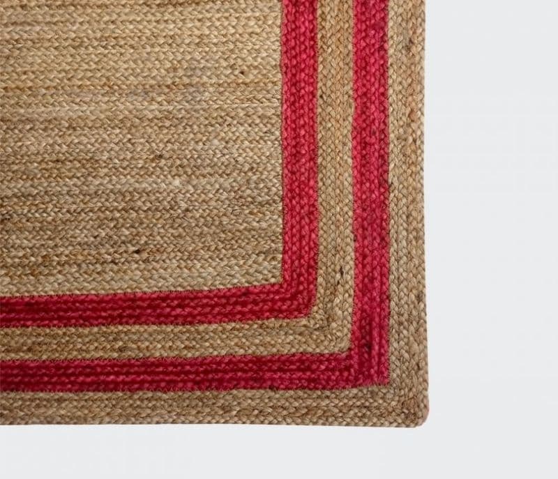 Image 3 for Mackenzie Red Braided Rectangular Handmade Jute Floor Carpet Living Room Carpet