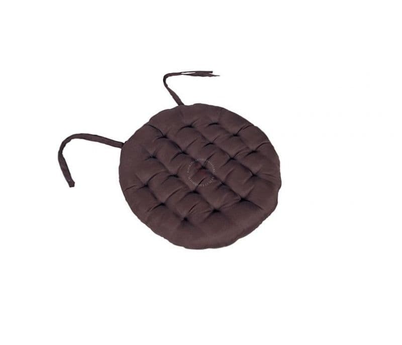 Image 2 for Adriana Brown Satin and Cotton Filled Chair Pad - Set of 2