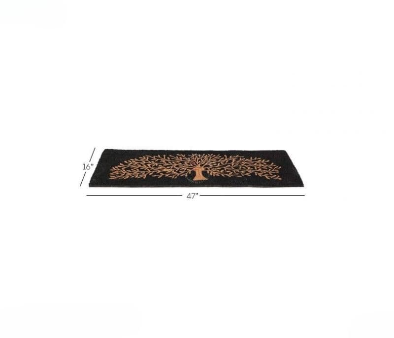 Image 4 for Ivanna Black And Brown Door Mat - Long Tree Design Coir Floor Mat