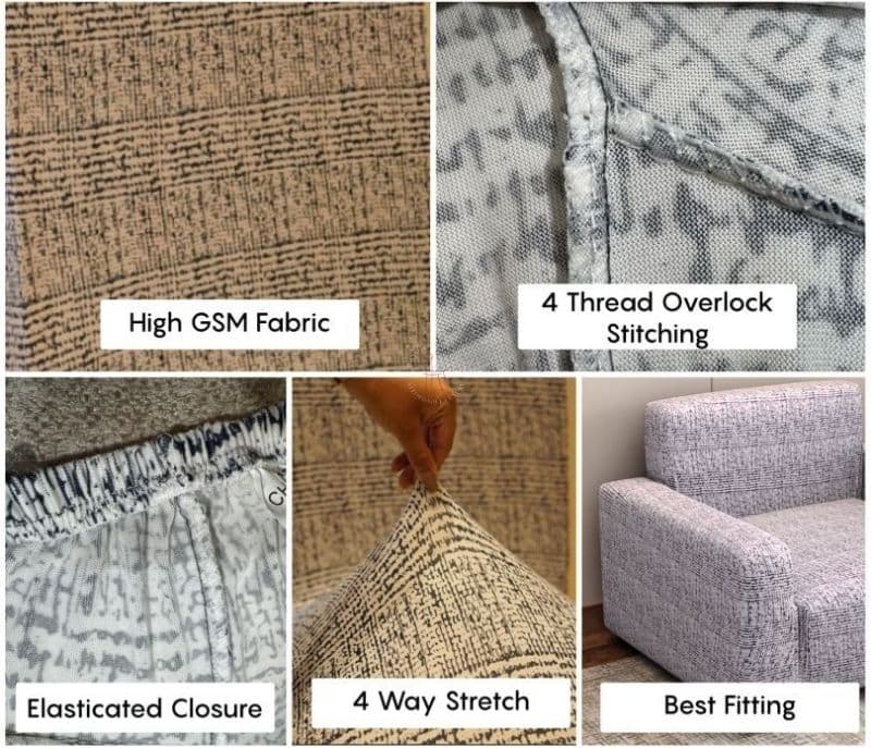 Image 5 for Sophia Classic Textured Solid Colored Polyester Spandex 3 Seater Sofa Cover