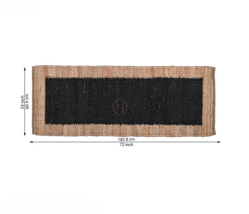Image 5 for Arianna Black and Brown Hand-woven Jute Solid Pattern Floor Runners