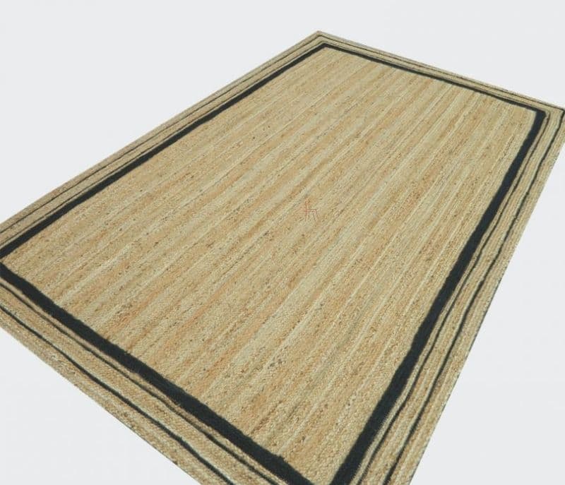 Image 2 for Jasmine Black Bordered Hand Tufted Natural Braided Jute Carpet For Living Room and Bedroom