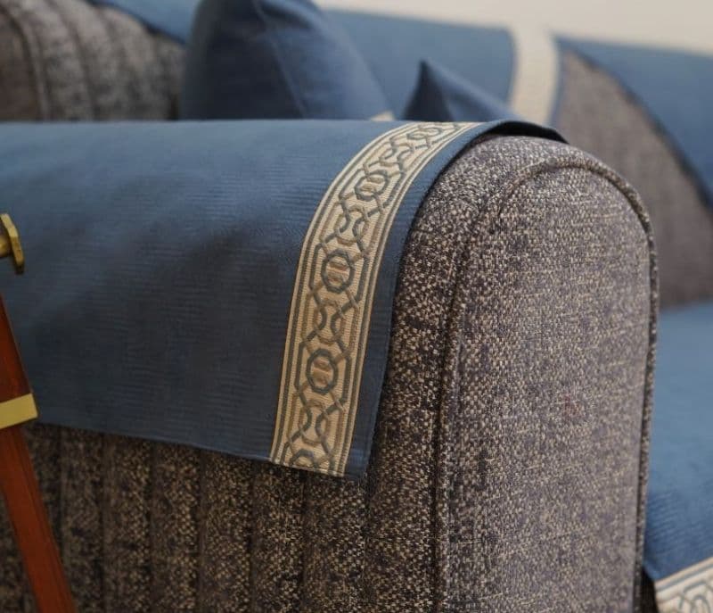 Image 3 for Harper 1 Seater Premium Sofa Cover - Set of 4 (Denim Blue)