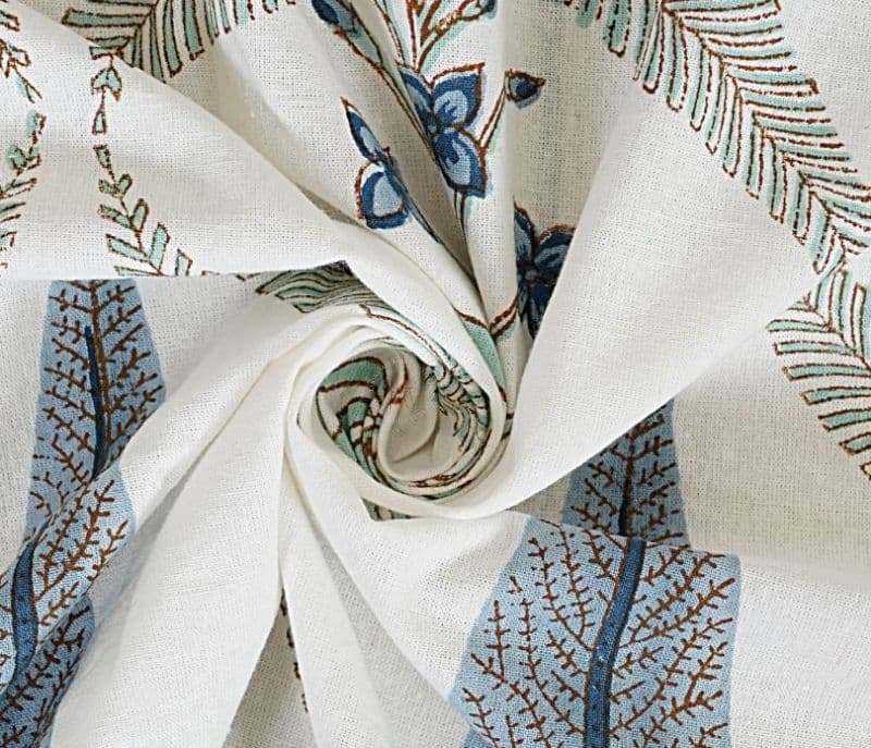 Image 3 for Itzel Green Pine Tree Pattern Pure Cotton Hand Block Printed Single Size Bedsheet With 2 Pillow covers