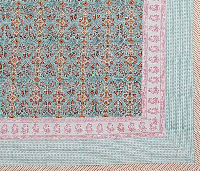 Image 2 for Mckenna Cotton Hand Block Printed Single Size Bedsheet With 2 Pillow covers