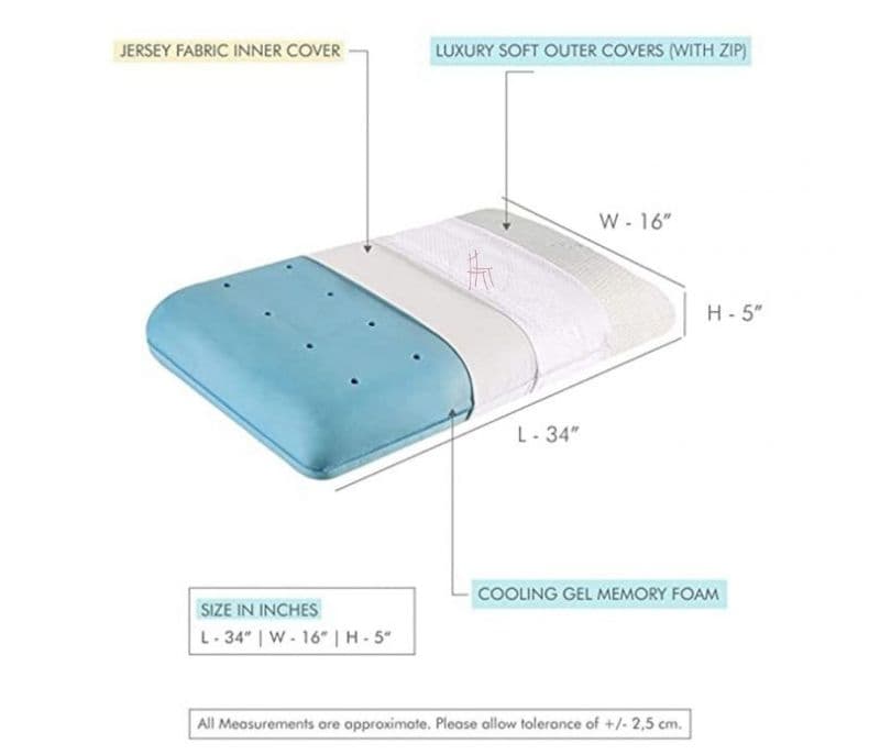 Image 6 for Mallory Pillow Cover Cooling Gel XXL King Size Neck