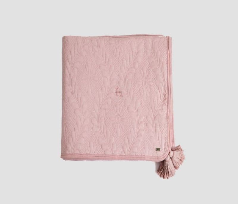 Image 4 for Carmen Floral 100% Cotton Knitted With Polyester Filling King Size Bed Cover with 2 Pillow Covers