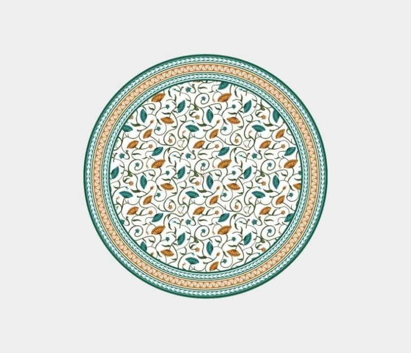 Image 5 for Winnie Green Lotus 4 Seater Cotton Round Table Cloth