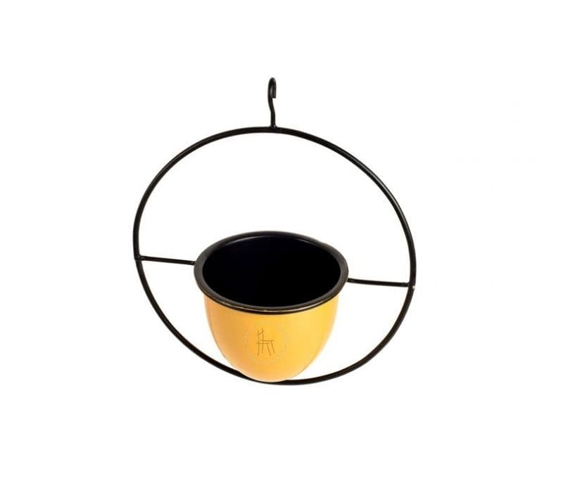 Image 3 for Aspen Yellow Hanging Metal Planter