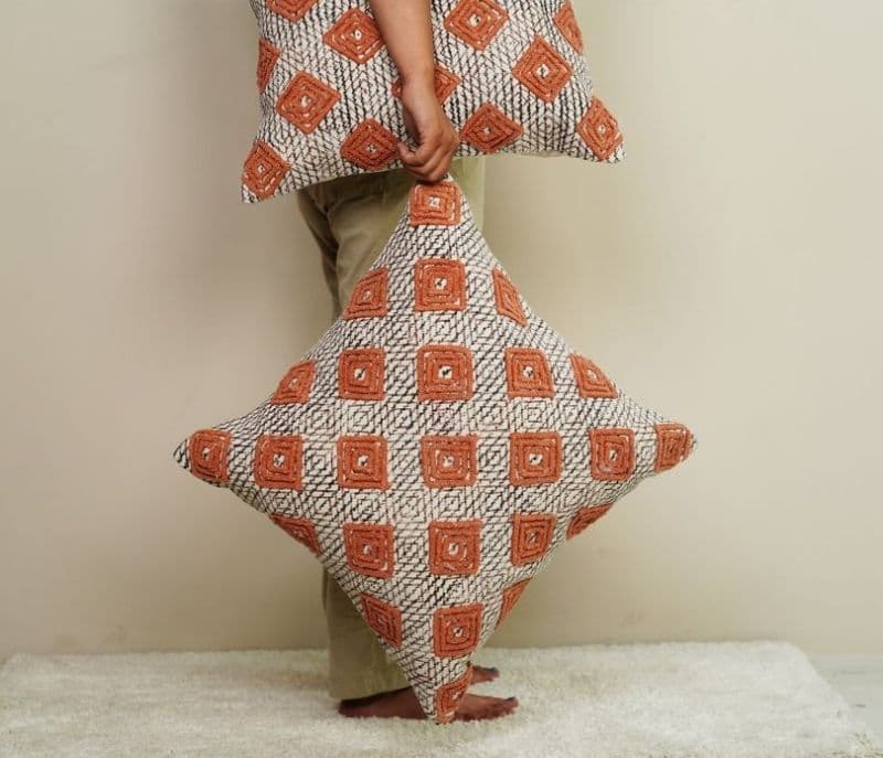 Image 2 for Marley Multicolour Hand Block Cotton Cushion Covers - Set of 2