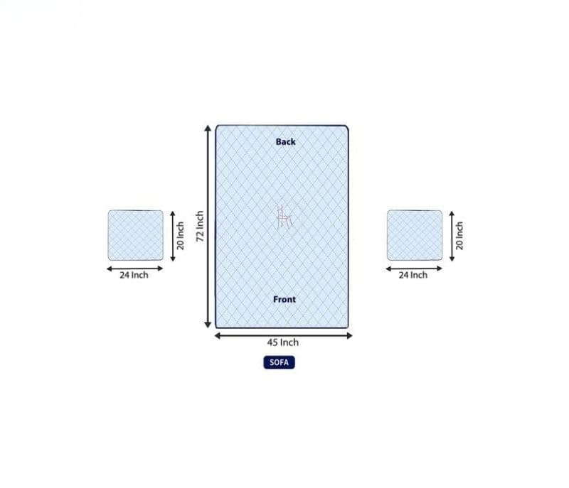 Image 7 for Amina White and Blue Screen Print Quilted 3 Seater Sofa Cover