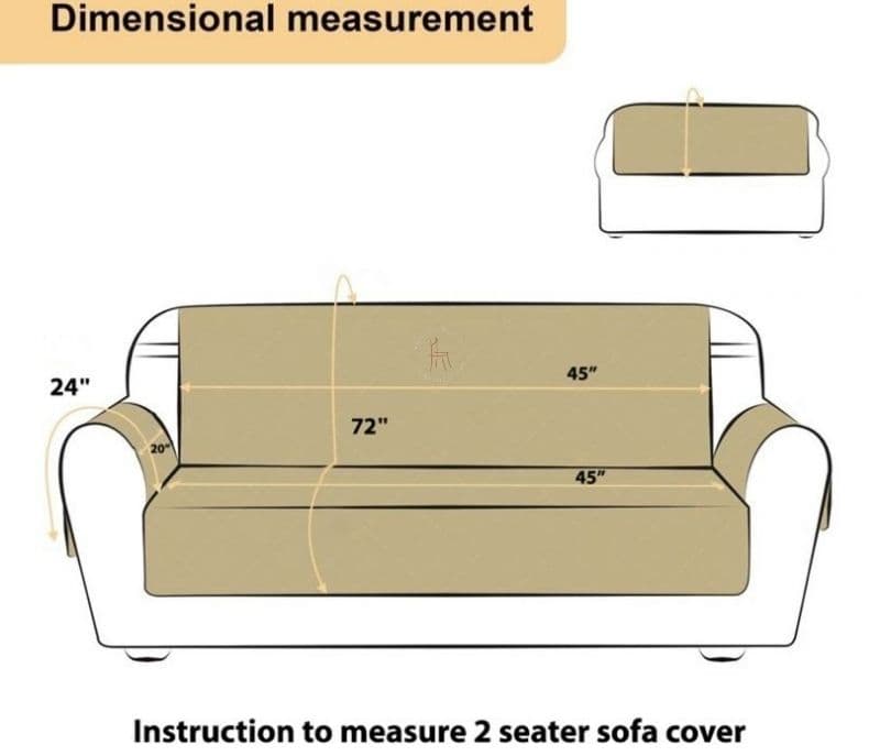 Image 7 for Camila Pattern Cotton Sofa Cover 2 Seater (Blue)