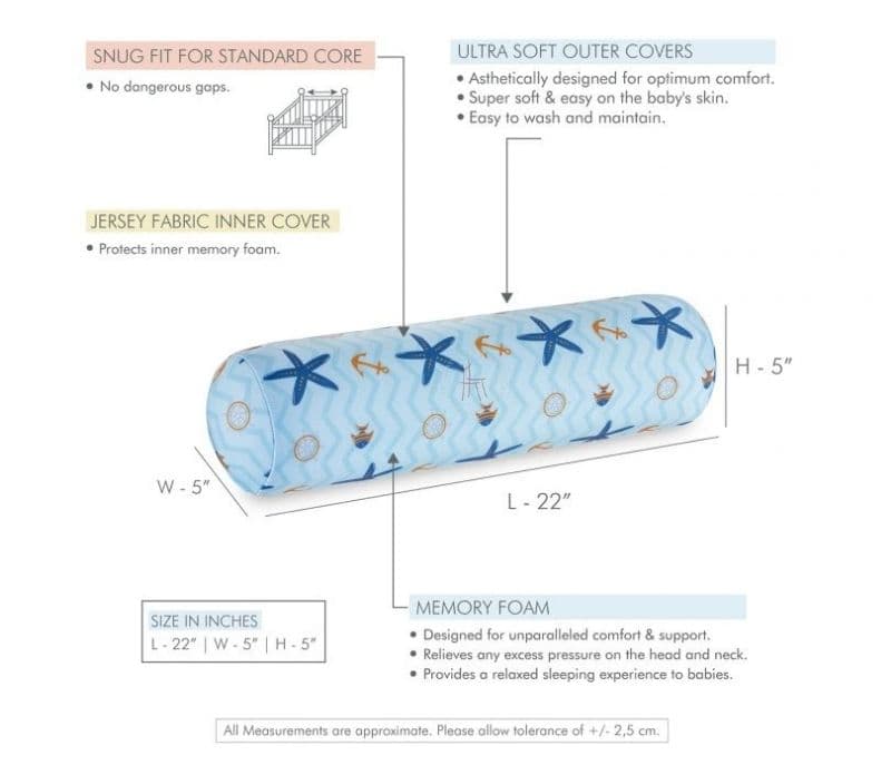 Image 7 for Marilyn Baby Bolster With Removable Washable Organic Bamboo Cover Set of 2