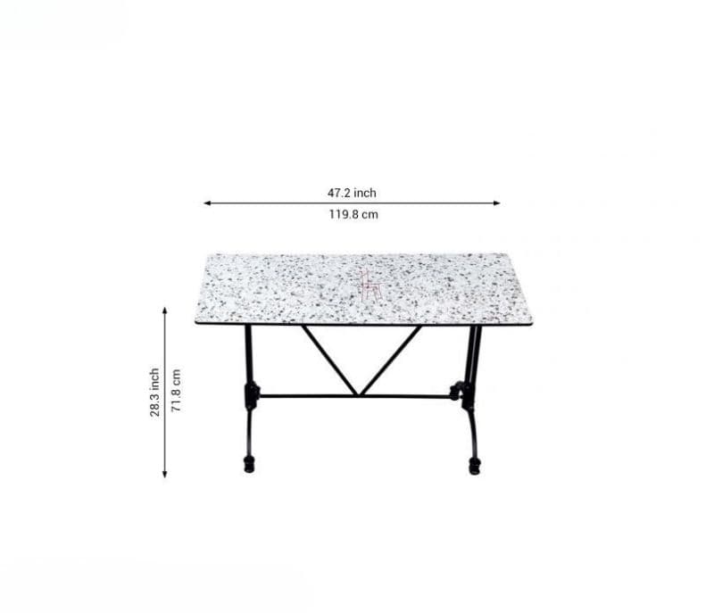 Image 6 for Presley Black and White Rectangle Shape Outdoor Garden Table
