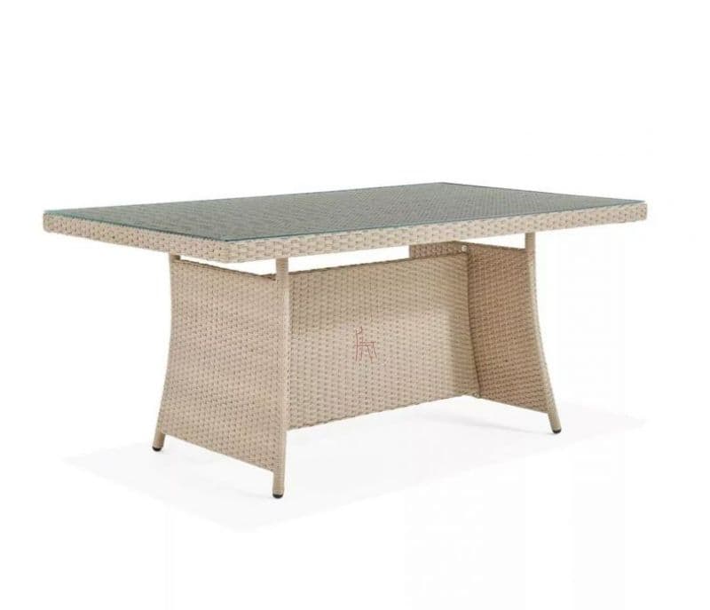 Image 6 for Mariana Beige Rattan And Wicker Patio Set With Table And Off White Cushions