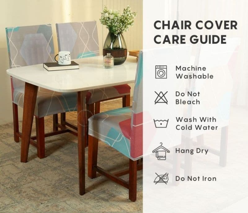 Image 10 for Aria lastic Abstract Printed Polyester Spandex Dining Chair Cover Set Of 1