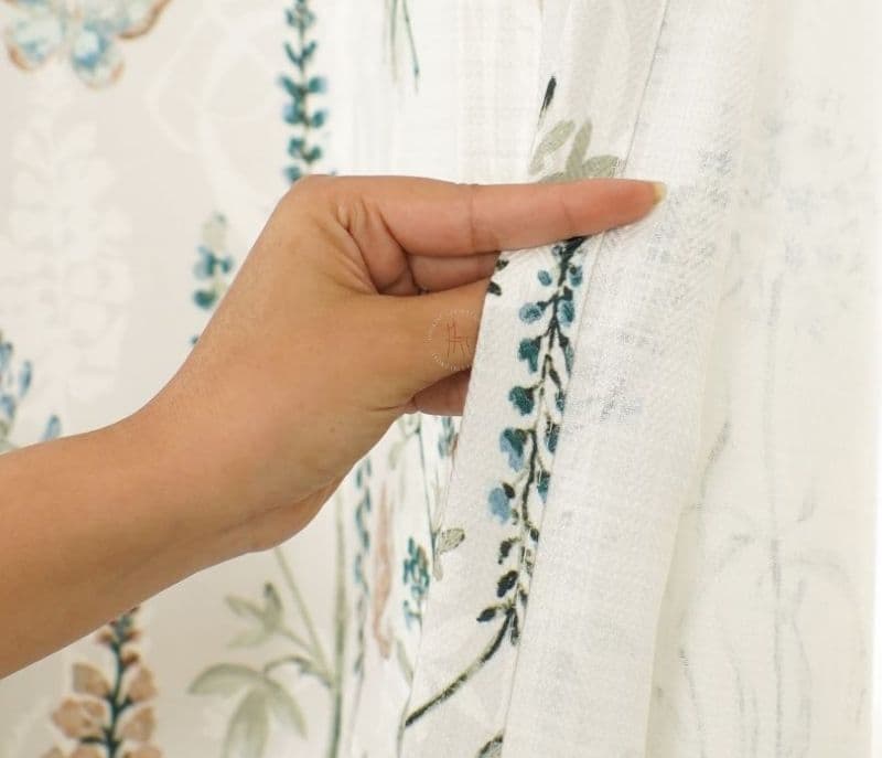 Image 9 for Zoe Botanic Mist Floral Print Light-Filtering Long Door Curtain Set of 2