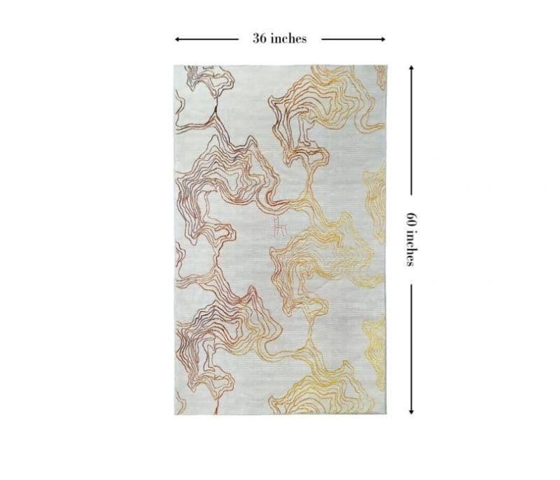 Image 6 for Elena Weave Abstract Beige Polyster 20 Knots Floor Carpet