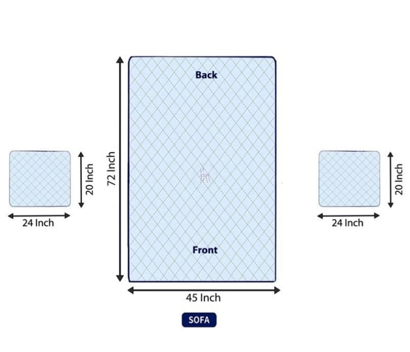 Image 6 for Camila Pattern Cotton Sofa Cover 2 Seater (Blue)