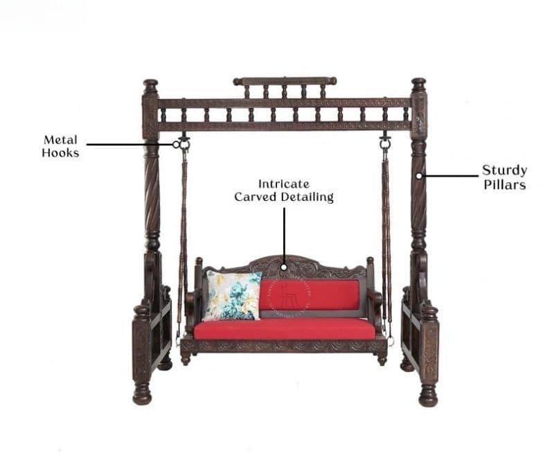 Image 7 for Antonella Wooden Swing Chair (Walnut Finish)