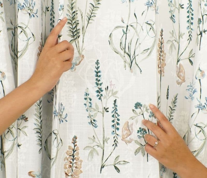 Image 8 for Zoe Botanic Mist Floral Print Light-Filtering Long Door Curtain Set of 2