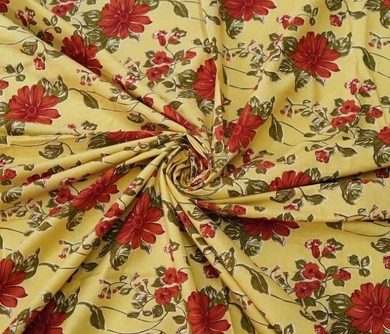 Image 4 for Elora 120 TC Floral Jaipuri Printed Cotton Double Bedsheet With 2 Pillow Cover