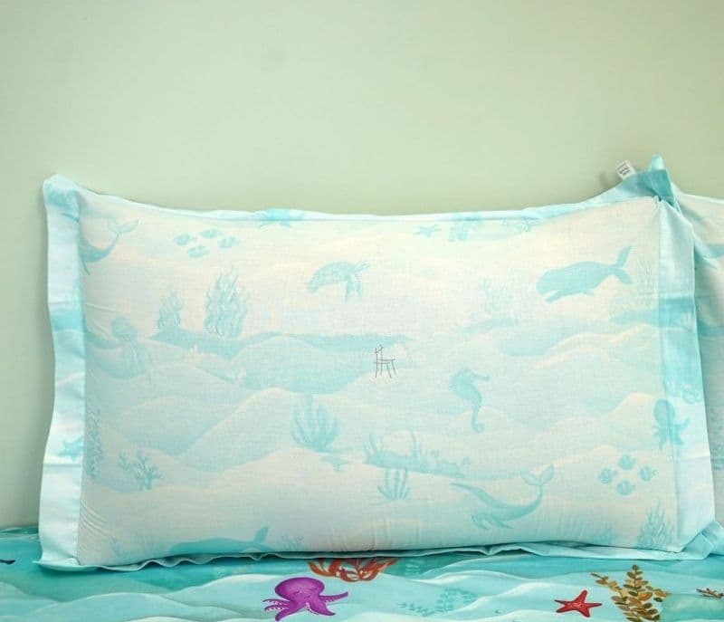Image 12 for Mariella Seashore Flat Cotton Kids Bed Sheet King Size with 2 Pillow Covers