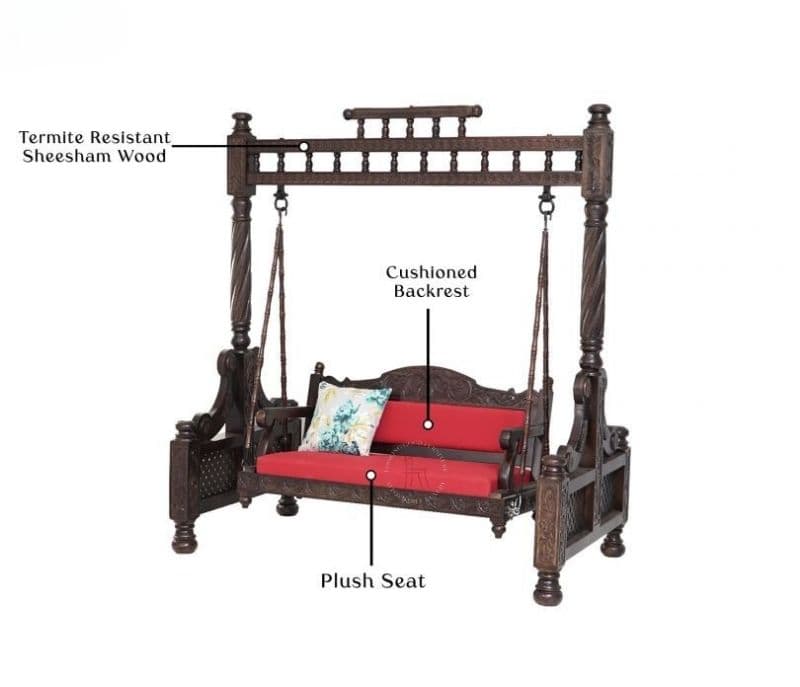 Image 8 for Antonella Wooden Swing Chair (Walnut Finish)