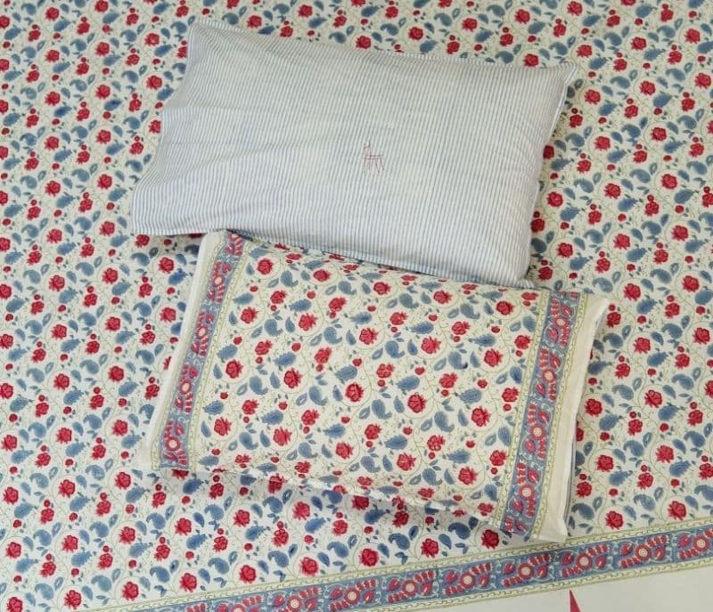 Image 5 for Kalani 200 TC Double Bed Sheet - Bloom Shay Cotton Bedsheet King Size With 2 Pillow Cover