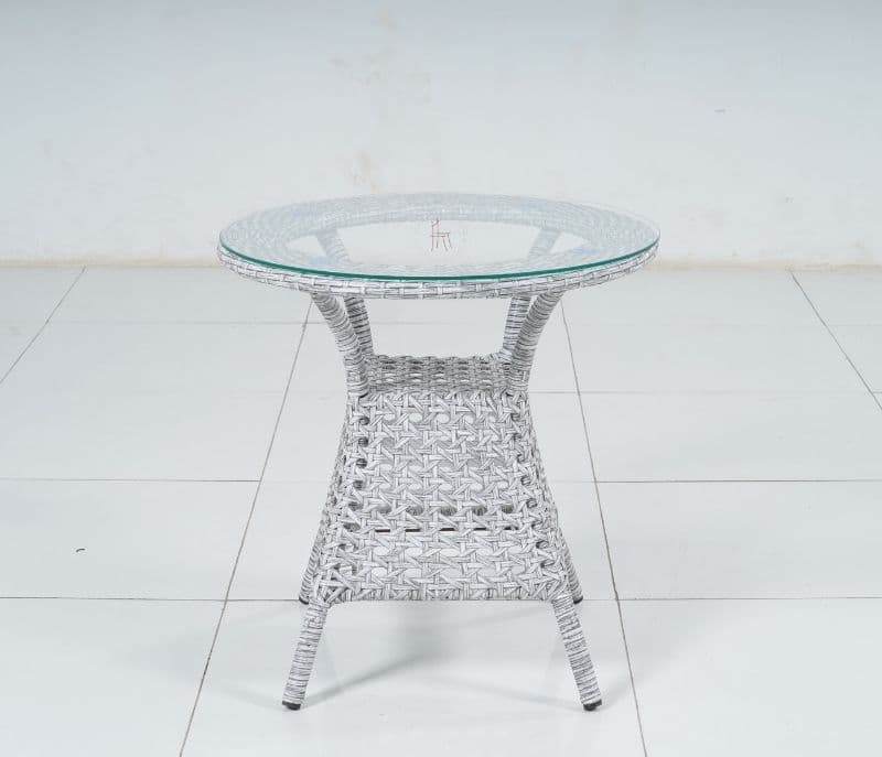 Image 10 for Eloise White And Wicker Outdoor Furniture Set With Table