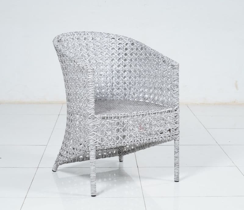 Image 6 for Eloise White And Wicker Outdoor Furniture Set With Table
